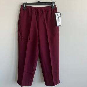 Vintage Bend Over Pull On Slacks Pants Burgundy 8 Petite NWT